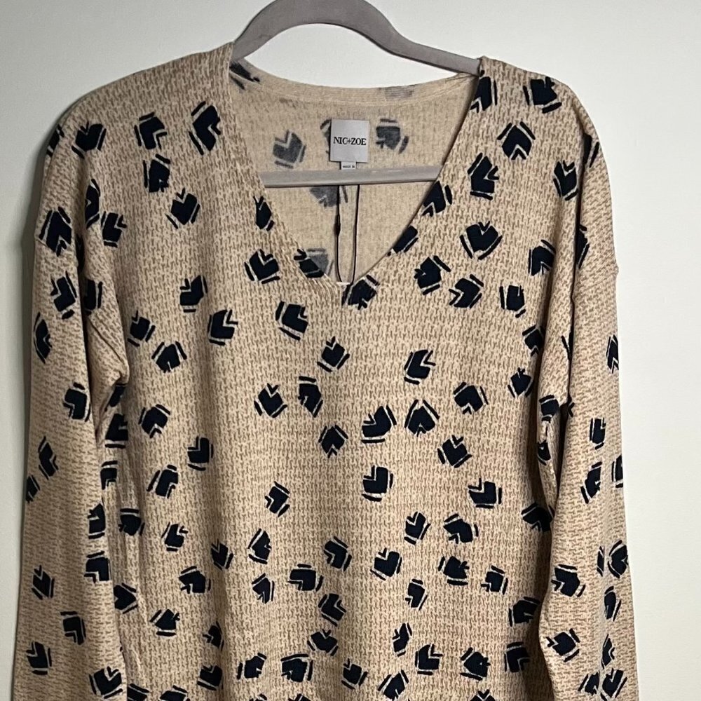 NIC & ZOE Mosaic Blues Sweater Size M - Picture 3 of 9